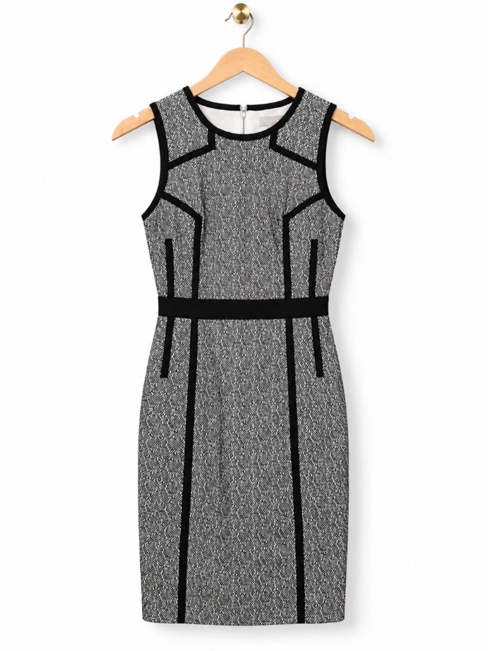 Banana Republic Black White Lace Sheath Dress Size 2 Sleeveless Work Office